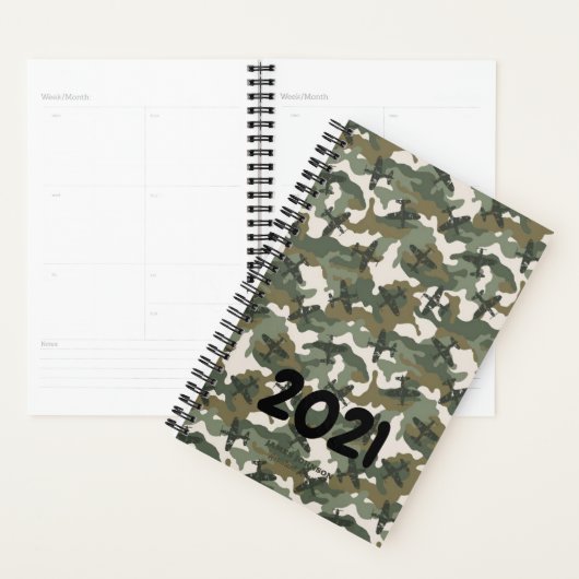 Maak Uw Eigen CAMO VLIEGTUIG 2021 Agenda Planner (Display)