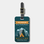 Maak uw eigen Camping Mountain buitenavontuur Bagagelabel (Voorkant verticaal)