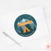 Maak uw eigen Camping Mountain buitenavontuur Ronde Sticker (Envelop)