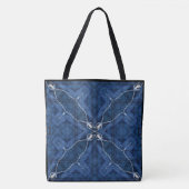 Maak Uw Eigen Douane Deep Blue Denim Print Tote Bag (Voorkant)