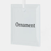 Maak Uw Eigen Eenvoudige Aangepaste Glas Vierkant Ornament (Voorkant links)