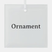 Maak Uw Eigen Eenvoudige Aangepaste Glas Vierkant Ornament (Voorkant)