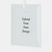 Maak Uw Eigen Eenvoudige Aangepaste Glas Vierkant Ornament (Voorkant links)