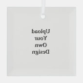 Maak Uw Eigen Eenvoudige Aangepaste Glas Vierkant Ornament (Achterkant)