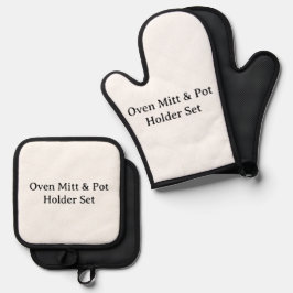 Maak Uw Eigen Eenvoudige Aangepaste Zwarte Silicon Ovenwant & Pannenlap Set