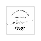 Maak uw eigen elegante aangepaste naam bibliotheek rubberstempel (Afrduk)