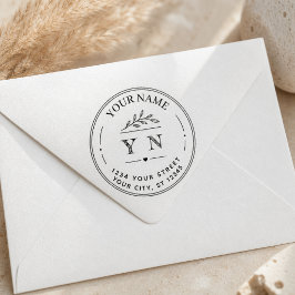 Maak Uw Eigen Elegante Ronde Retouradres  Rubberstempel