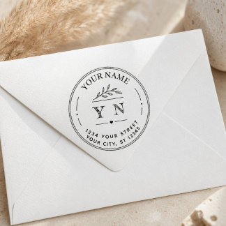 Maak Uw Eigen Elegante Ronde Retouradres  Rubberstempel
