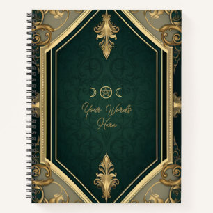 Maak uw eigen elegante, sierlijke, vergulde groene notitieboek