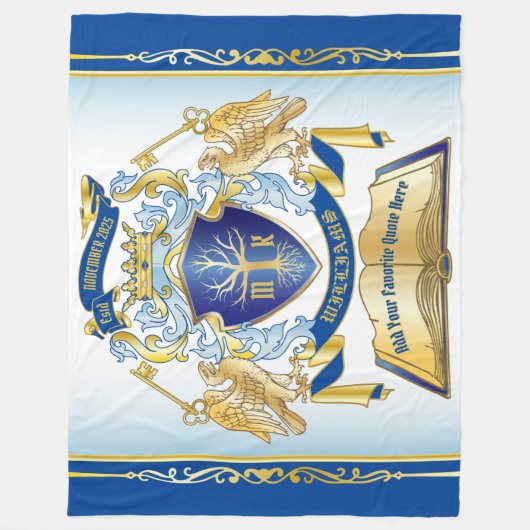 Maak uw eigen embleekboomstructuurcode gekweekt go fleece deken (Voorkant)