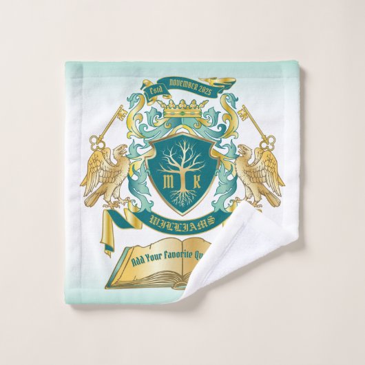 Maak uw eigen embleke boomstructuurcode gekroonde bad handdoek (Wasdoekje)