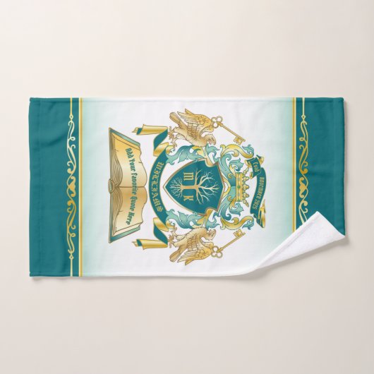 Maak uw eigen embleke boomstructuurcode gekroonde  bad handdoek (Handdoek)