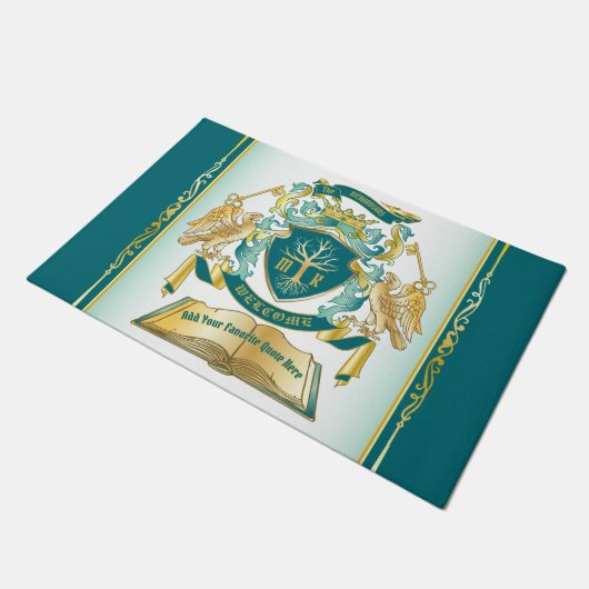 Maak uw eigen embleke boomstructuurcode gekroonde deurmat (Schuin)