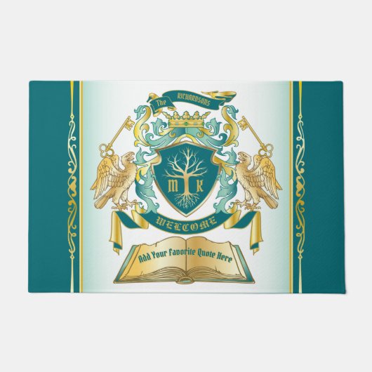 Maak uw eigen embleke boomstructuurcode gekroonde deurmat (Voorkant)