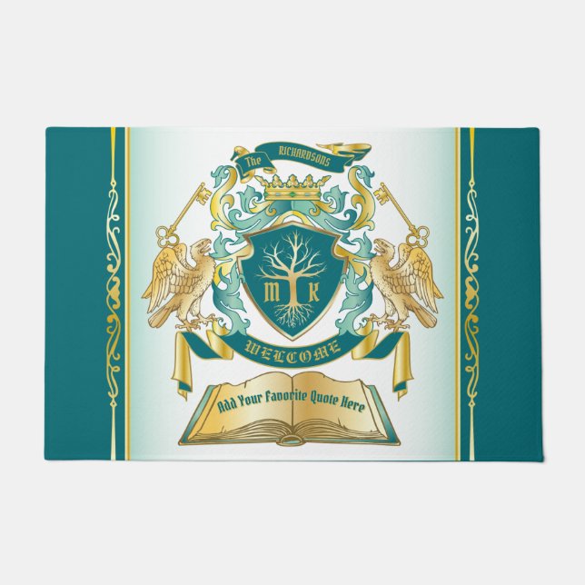 Maak uw eigen embleke boomstructuurcode gekroonde  deurmat (Voorkant)