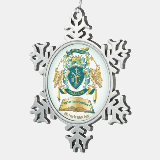 Maak uw eigen embleke boomstructuurcode gekroonde  tin sneeuwvlok ornament (Rechts)