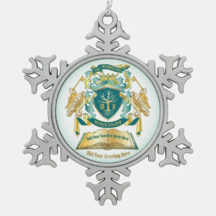 Maak uw eigen embleke boomstructuurcode gekroonde  tin sneeuwvlok ornament