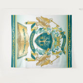 Maak uw eigen embleke boomstructuurcode gekroonde wandkleed (Voorkant (horizontaal))