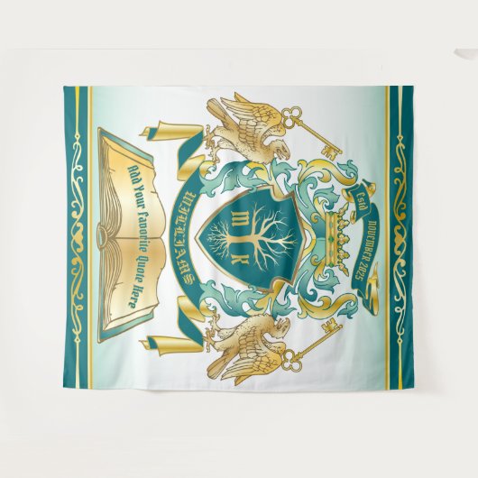 Maak uw eigen embleke boomstructuurcode gekroonde wandkleed (Voorkant (horizontaal))