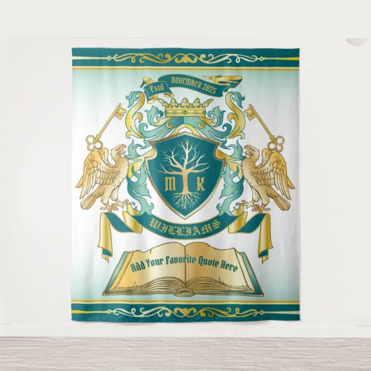 Maak uw eigen embleke boomstructuurcode gekroonde wandkleed (Voorkant)