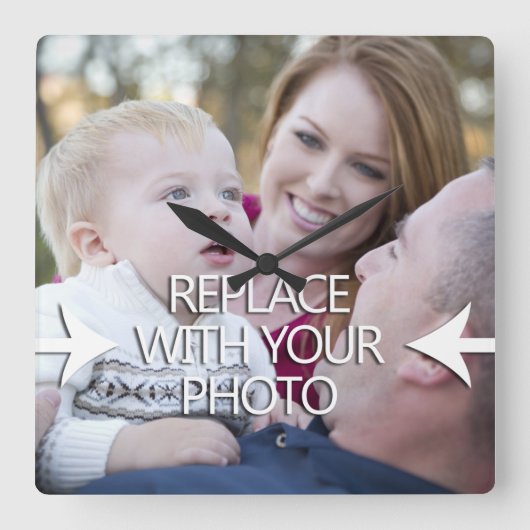 Maak uw eigen familieklok vierkante klok (Voorkant)