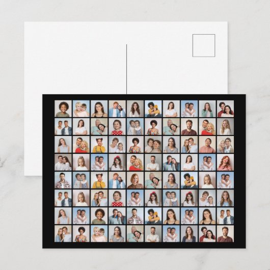Maak Uw Eigen Foto Collage van 80 Foto's Briefkaart (Voorkant / Achterkant)