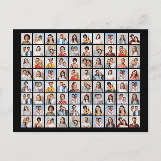 Maak Uw Eigen Foto Collage van 80 Foto's Briefkaart (Voorkant)