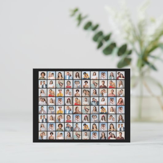 Maak Uw Eigen Foto Collage van 80 Foto's Briefkaart (Staand voorkant)