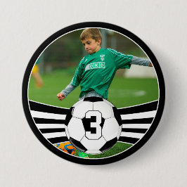 Maak uw eigen foto en nummer van voetzoekers ronde button 7,6 cm
