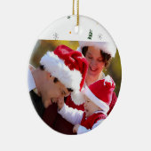 Maak uw eigen foto-Ornament kersttasje Keramisch Ornament (Rechts)