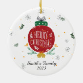 Maak uw eigen foto-Ornament kersttasje Keramisch Ornament (Achterkant)