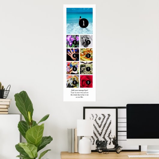 Maak uw eigen Foto-Poster met 9 afbeeldingen + tek Poster (Thuiskantoor)