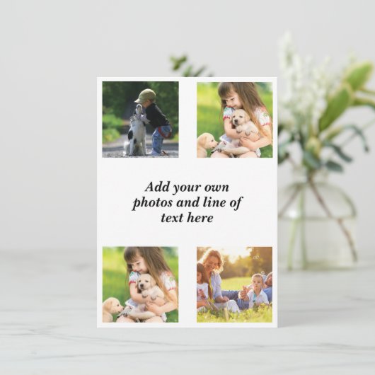 Maak uw eigen fotocollage en tekst (Staand voorkant)