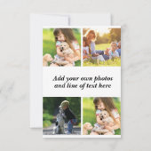 Maak uw eigen fotocollage en tekst bedankkaart (Achterkant)