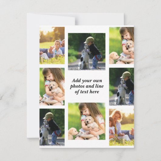 Maak uw eigen fotocollage en tekst bedankkaart (Voorkant)