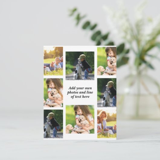 Maak uw eigen fotocollage en tekst bedankkaart (Staand voorkant)