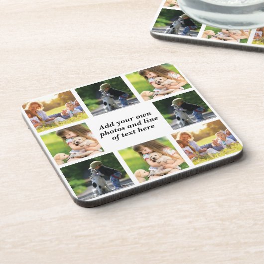 Maak uw eigen fotocollage en tekst bier onderzetter (Linkerzijde)