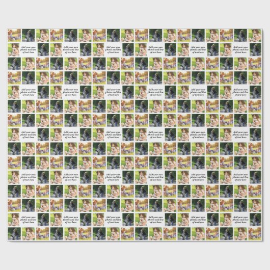 Maak uw eigen fotocollage en tekst cadeaupapier (Vlak)