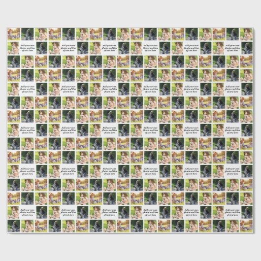 Maak uw eigen fotocollage en tekst cadeaupapier (Vlak)