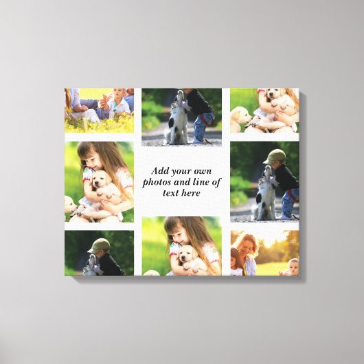 Maak uw eigen fotocollage en tekst canvas afdruk (Voorkant)