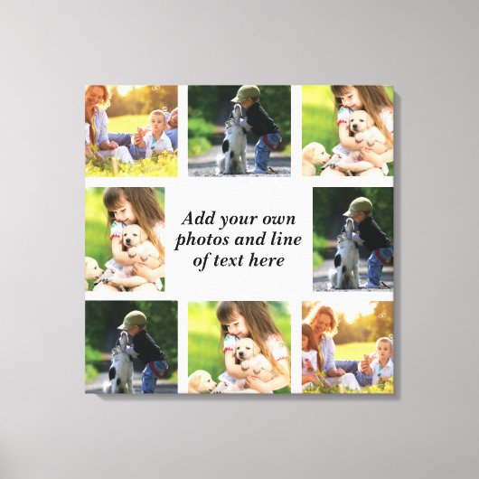Maak uw eigen fotocollage en tekst canvas afdruk (Voorkant)