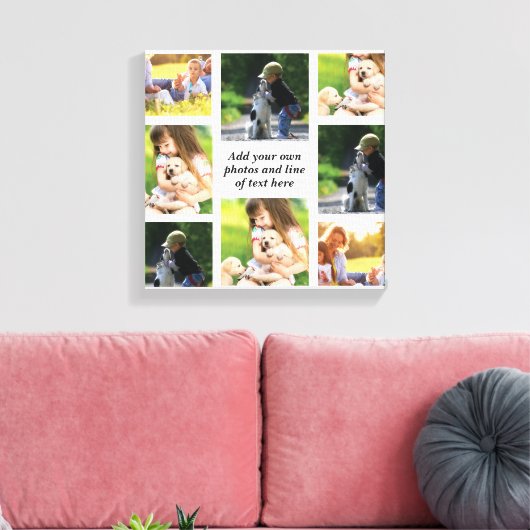 Maak uw eigen fotocollage en tekst canvas afdruk (Insitu (Woonkamer))