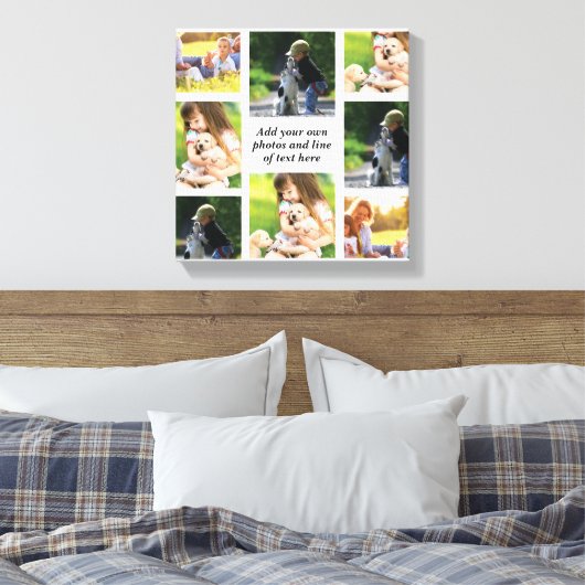 Maak uw eigen fotocollage en tekst canvas afdruk (Insitu (Slaapkamer))