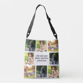 Maak uw eigen fotocollage en tekst crossbody tas (Achterkant)