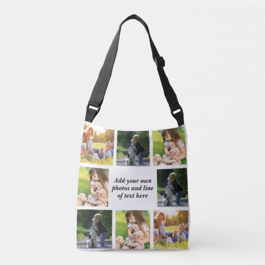 Maak uw eigen fotocollage en tekst crossbody tas (Voorkant)