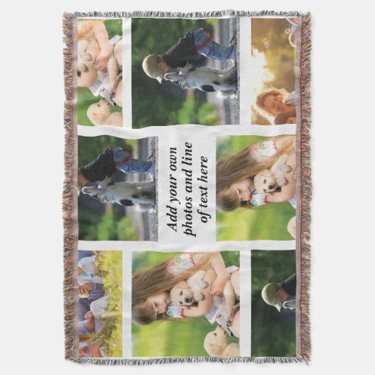 Maak uw eigen fotocollage en tekst deken (Voorkant Verticaal)