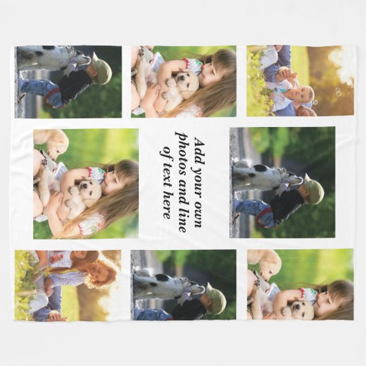Maak uw eigen fotocollage en tekst fleece deken (Voorkant (Horizontaal))