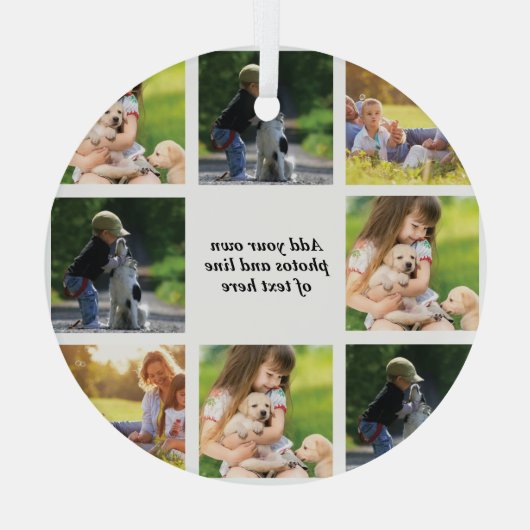 Maak uw eigen fotocollage en tekst glas ornament (Achterkant)