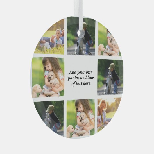 Maak uw eigen fotocollage en tekst glas ornament (Voorkant Rechts)