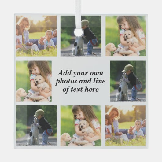 Maak uw eigen fotocollage en tekst glas ornament (Voorkant)